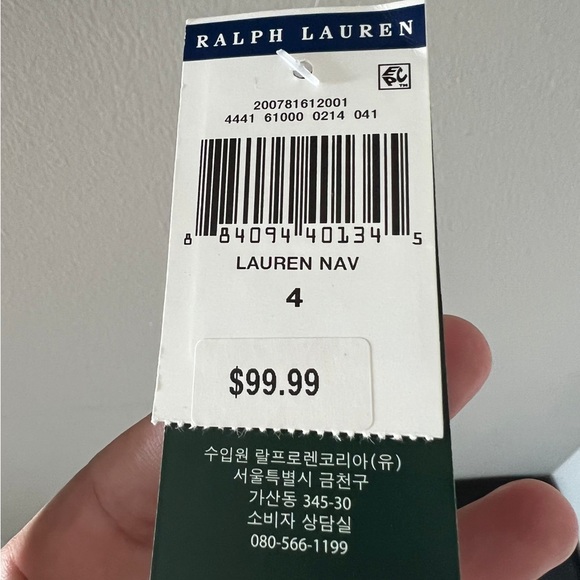 Ralph Lauren® Women’s Polka-Dot Stretch Twill Pant - Navy/White. Size 4 & 14 - Picture 4 of 4